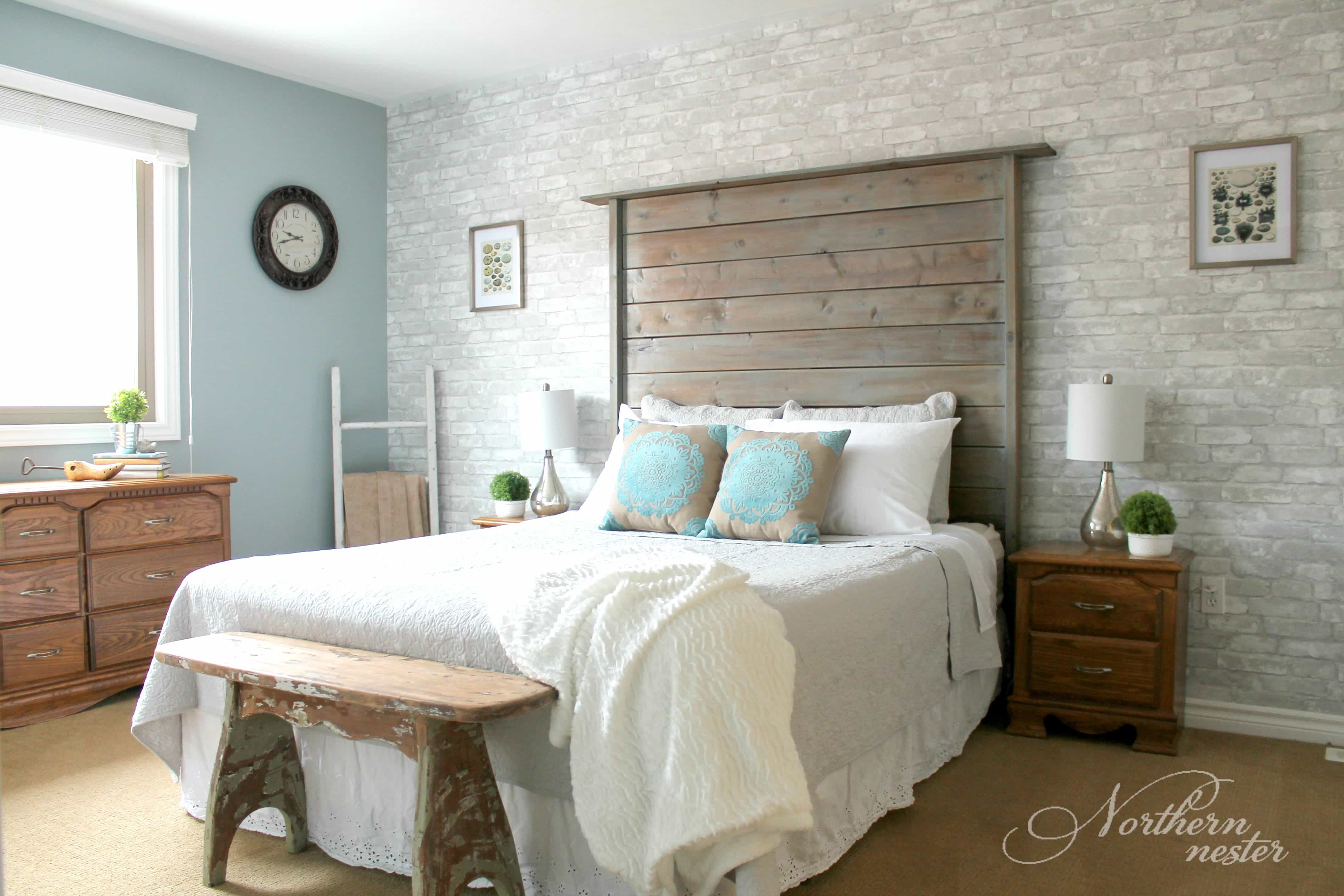 Neutral Farmhouse Master Bedroom Makeover Before After