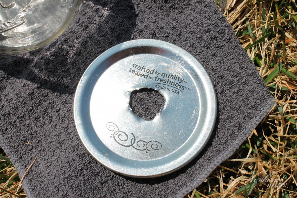 mason jar lid with hole