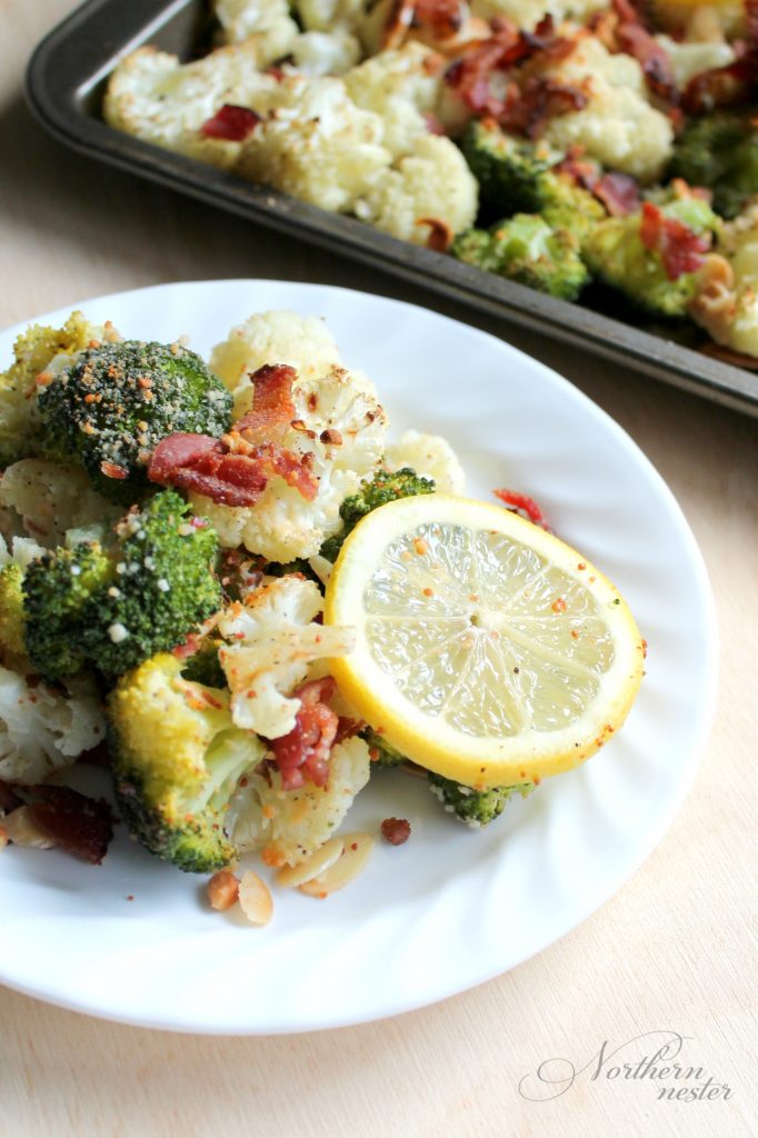 roasted-broccoli-cauliflower-with-parmesan-bacon