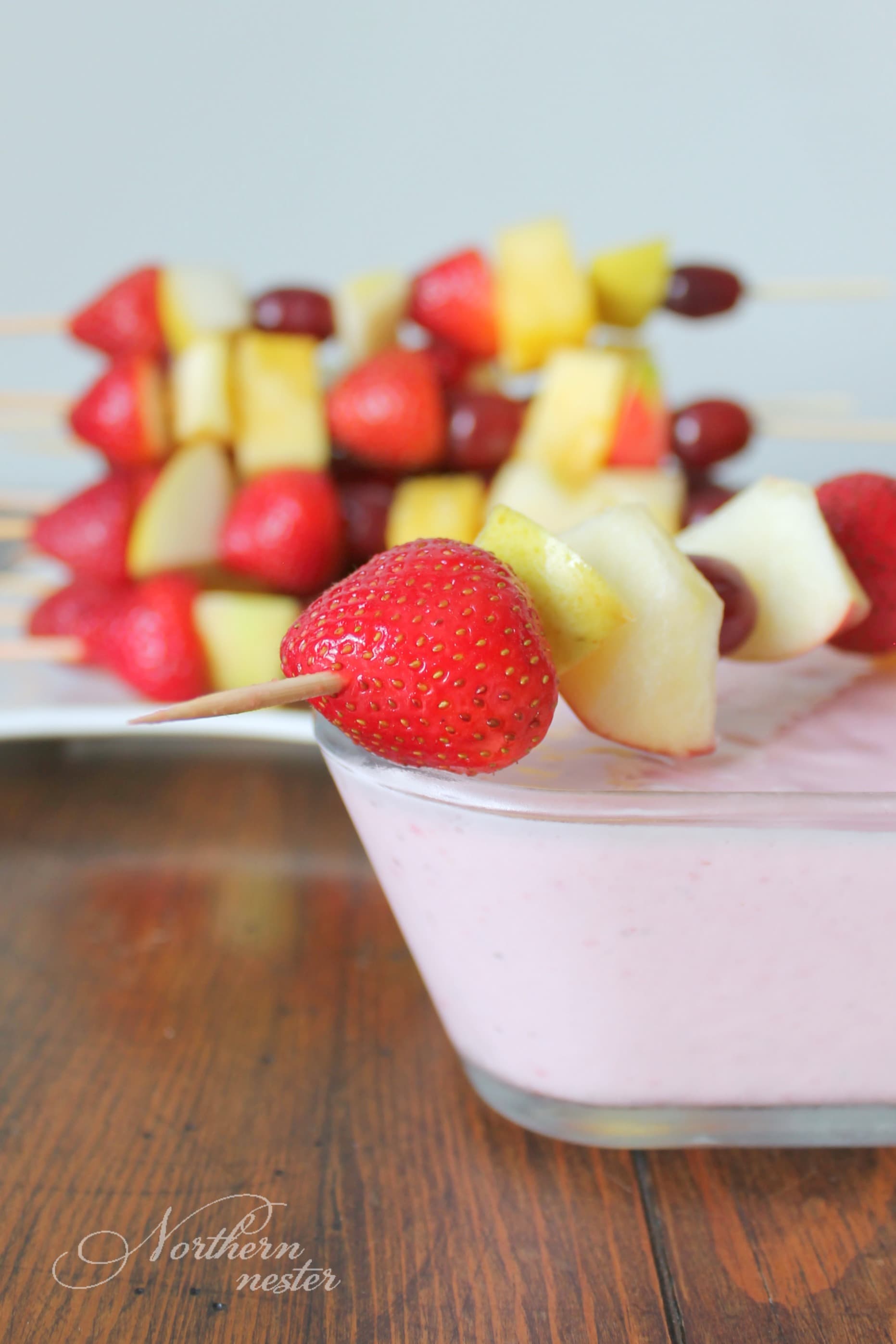 Fruit Kabobs With Yogurt Dip THM E Northern Nester