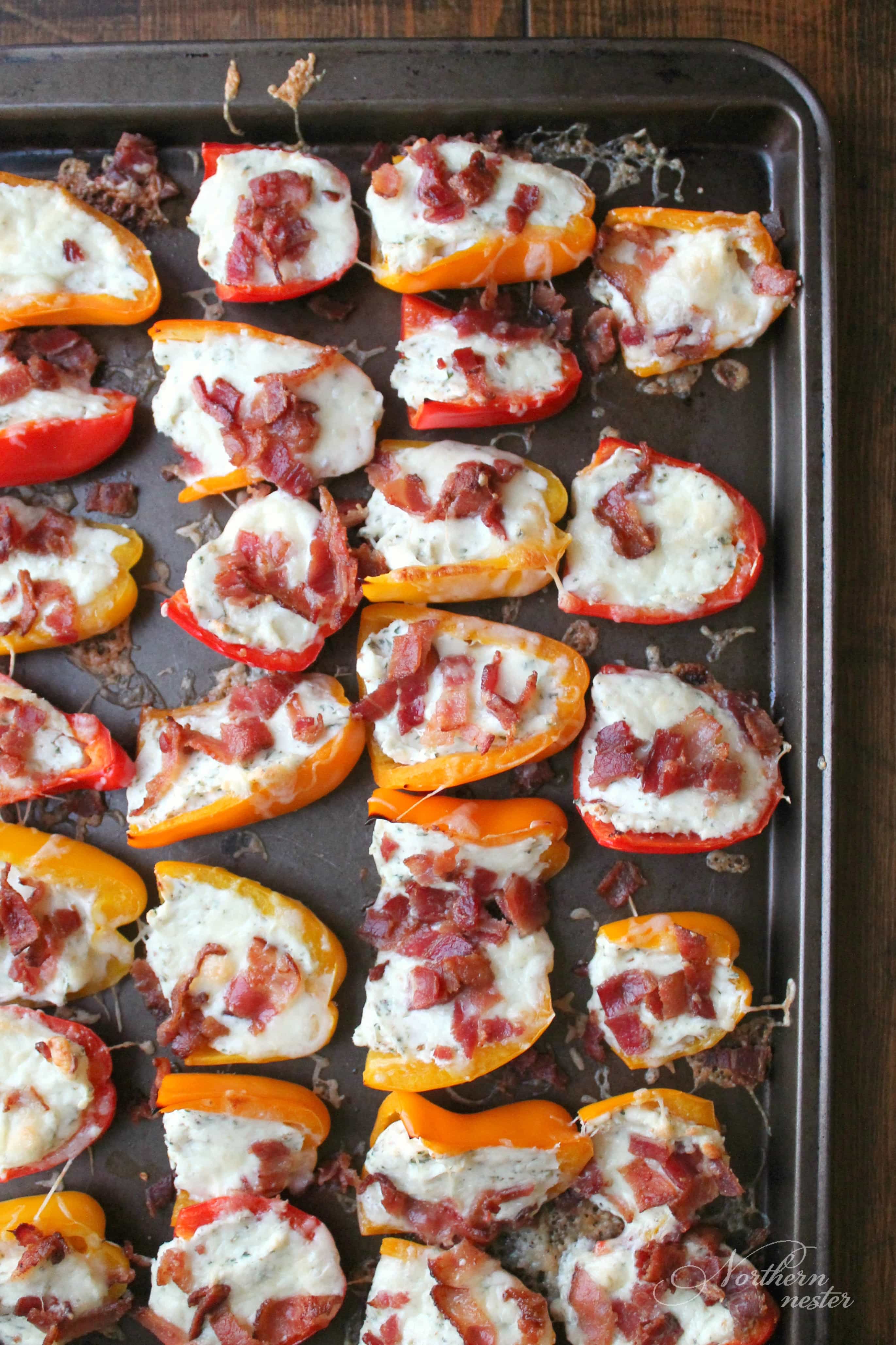 mini peppers stuffed with bacon herbs and cheese