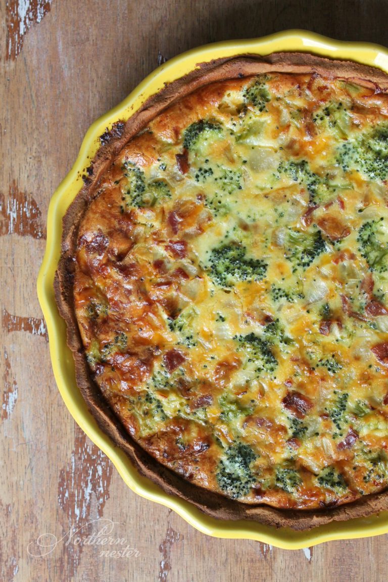 Broccoli Cheddar Bacon Quiche THM S Northern Nester