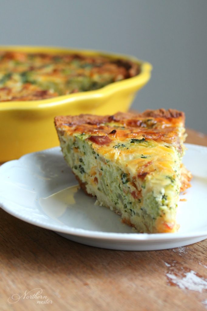 Broccoli Cheddar Bacon Quiche | THM: S - Northern Nester