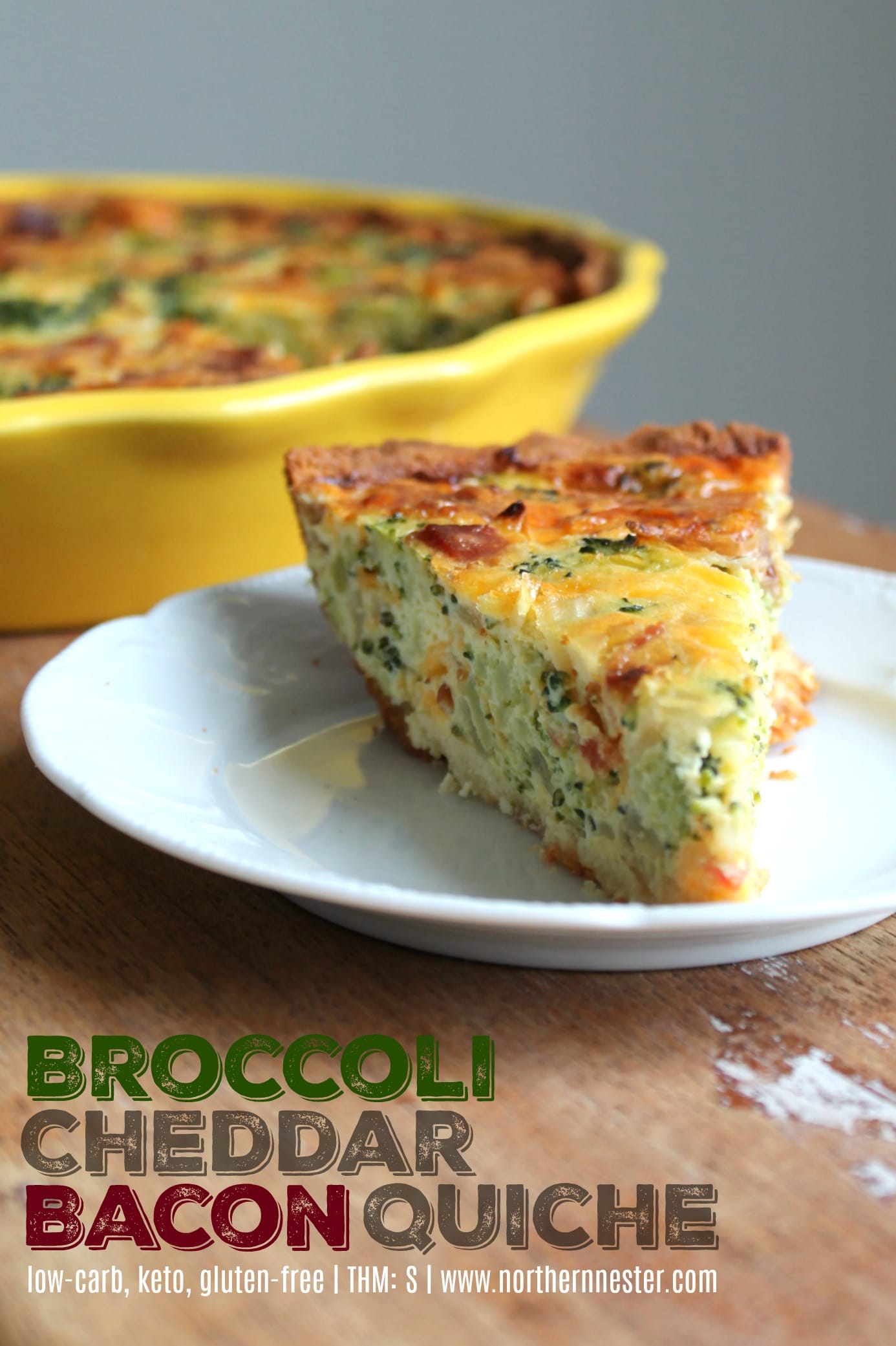 Broccoli Bacon Breakfast Quiche {Whole30} - Shuangy's Kitchensink