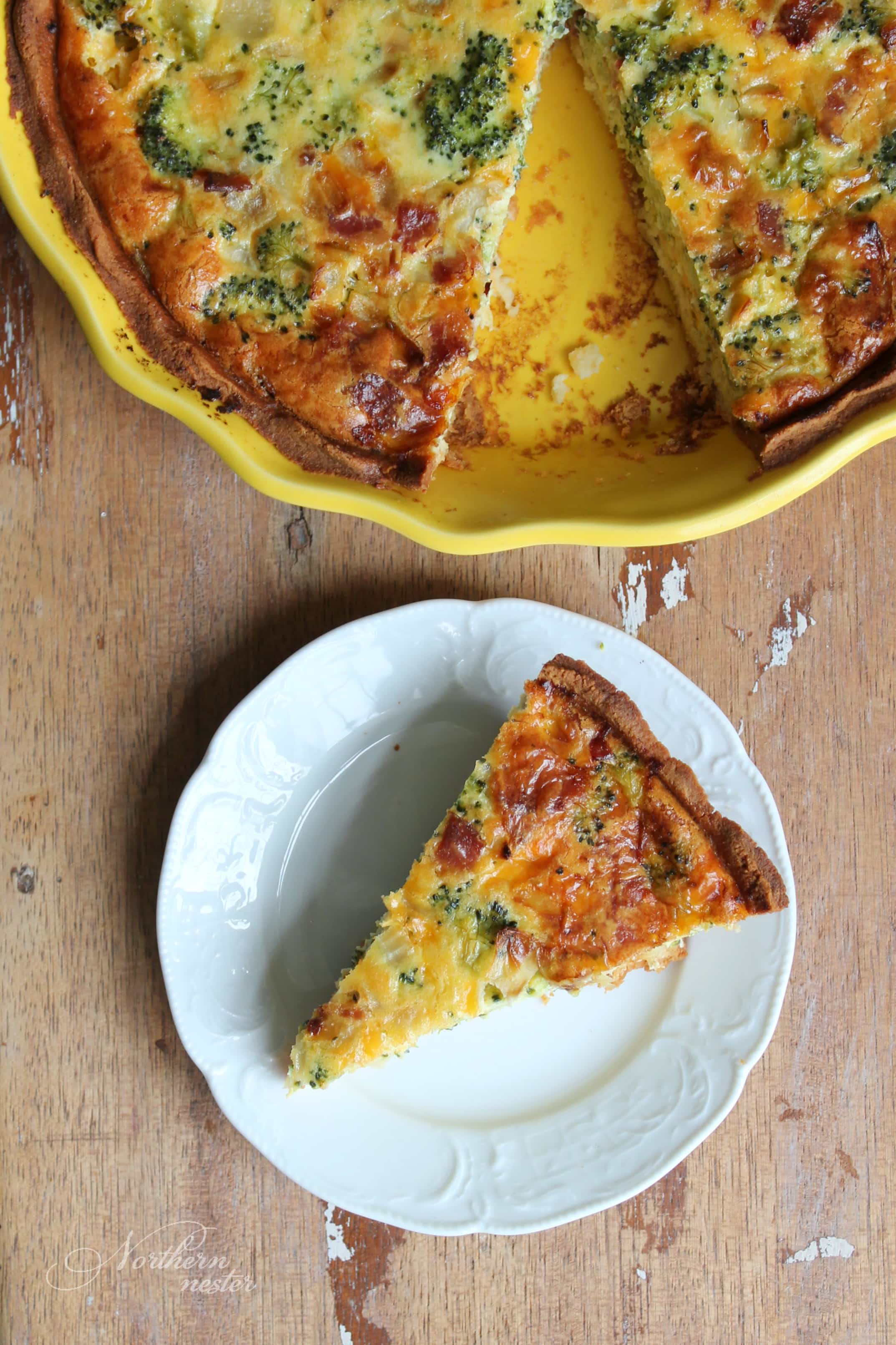 Broccoli Cheddar Bacon Quiche | THM: S - Northern Nester