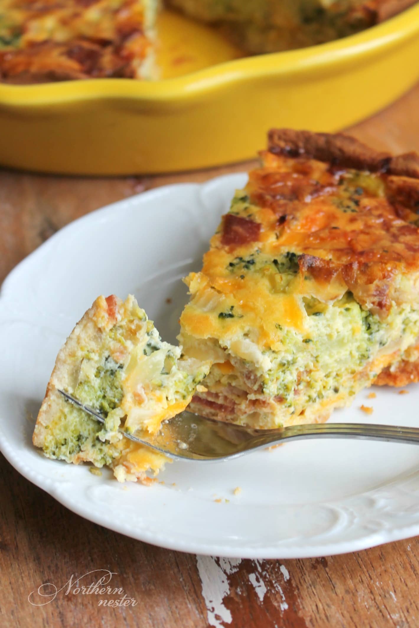 Broccoli Cheddar Bacon Quiche | THM: S - Northern Nester